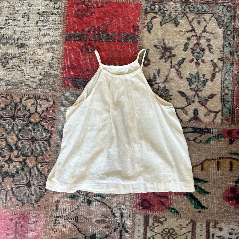 Linen Cream Open Back Tank